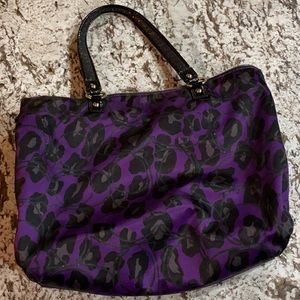 Leopard print+sparkle Coach bag with zipper